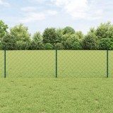 vidaXL Gard cu St&acirc;lp Verde 0,6 x 10 m Oțel și PVC 3336238