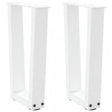 VidaXL Picioare pentru măsuță de cafea &icirc;n formă de V, 2 buc., alb, 28x (42-43,3) cm, oțel