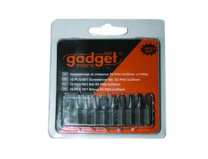 Set biti S2 PH, 3 x 25 mm, 10 elemente, Gadget 390712