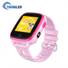 Ceas Smartwatch Pentru Copii Twinkler TKY-DF33 cu Functie Telefon, Apel video, Localizare GPS, Camera, Lanterna, SOS, Android, 4G, IP54 - Roz, Cartela foto