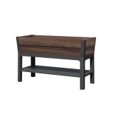 Deco &icirc;nălțat ghiveci de grădină din plastic cu raft inferior 110l nuc