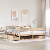 Gossi cadru de pat fara saltea, 180x200 cm, lemn masiv pin