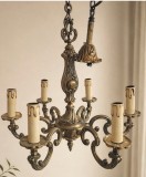 Deosebit candelabru antic din bronz masiv cu 5 brațe
