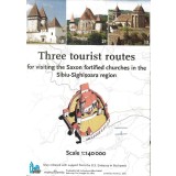 Three tourist routes for visiting the Saxon fortified churches in the Sibiu-Sighisoara region 1:140 000