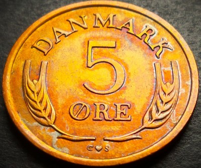Moneda 5 ORE - DANEMARCA, anul 1965 * cod 4267 = A.UNC PATINA SUPERBA foto