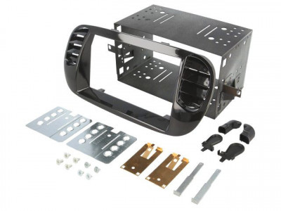 Rama adaptoare Fiat 500, 500C, 2 DIN, negru luciu, ACV, 381094-33-2, T104240 foto