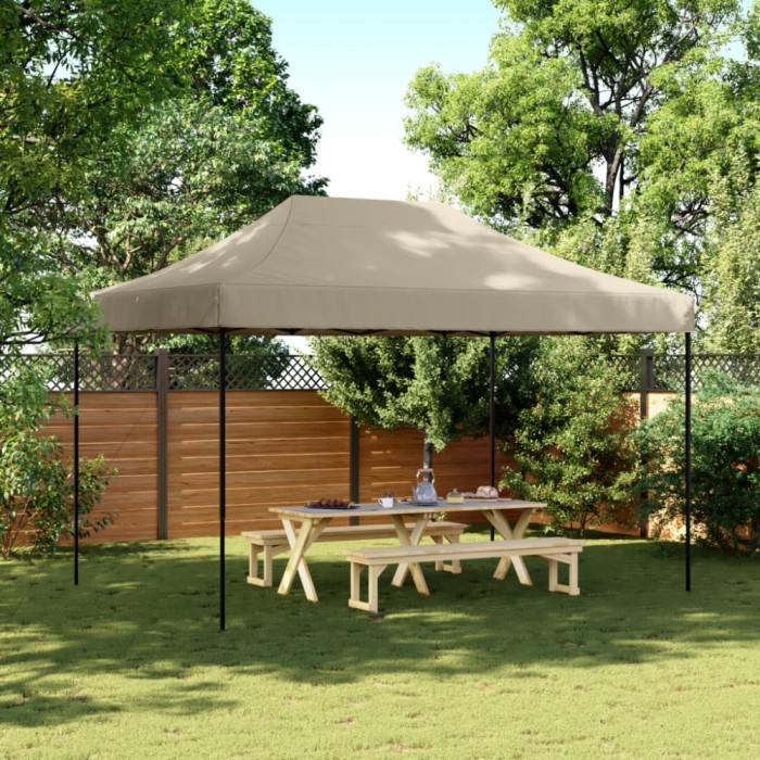 vidaXL Cort de petrecere pliabil Pop-Up, taupe, 410x279x315 cm 4005010