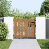 vidaXL Poartă pentru grădină, 85x100 cm, oțel corten, model bambus