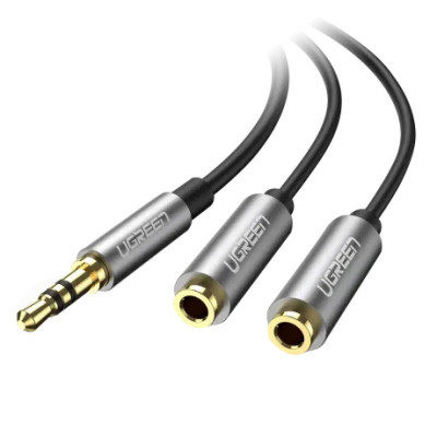 Cablu Audio Ugreen Splitter Jack 3.5mm 0.2m Negru foto