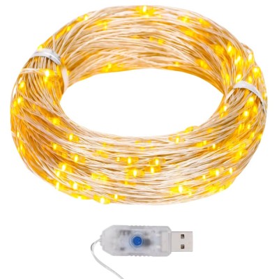 vidalXL Instalație luminoasă 400 micro LED-uri alb cald 8 funcții 40 m foto
