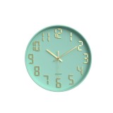 Ceas de perete, Mindblower, verde cu cifre aurii, 30 cm, mecanism Quartz