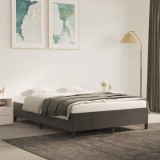 vidaXL Cadru de pat, gri &icirc;nchis, 140 x 200 cm, catifea