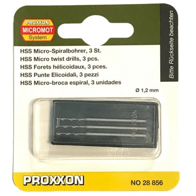 Set burghie HSS pentru metal, plastic si lemn Proxxon 28856, O1.2 mm, 3 bucati foto