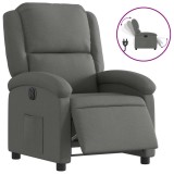 Cumpara ieftin Fotoliu rabatabil electric, gri inchis, material textil