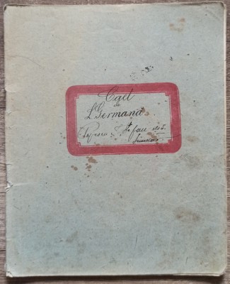 Caiet pentru lucrari la limba germana al unui seminarist 1925 foto