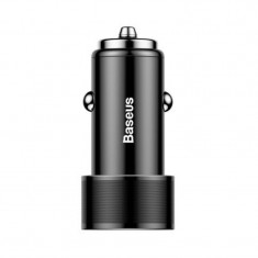 Incarcator Auto Baseus Small Screw Dual USB, 3.4 A, Negru 2 x USB, Incarcare rapida foto