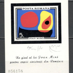 Romania.1970 Pictura J.Miro-Bl. YR.497