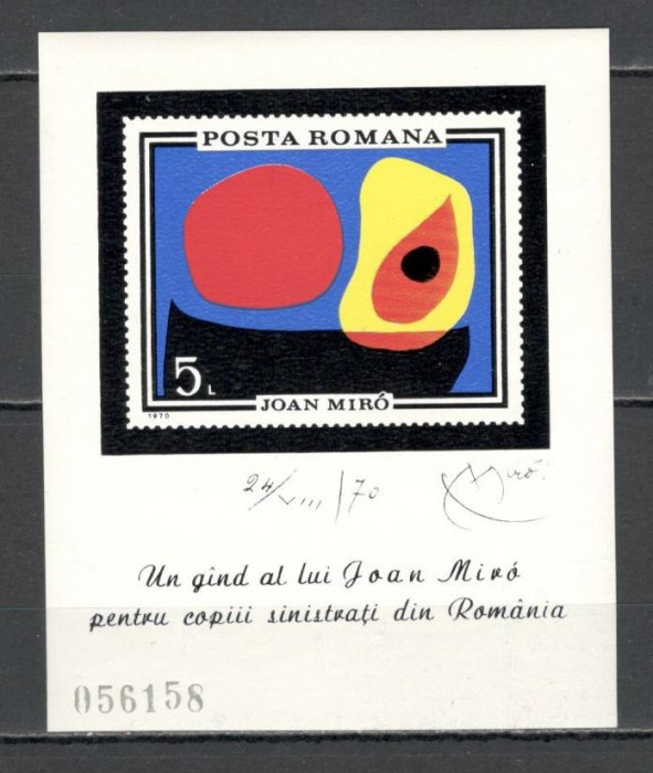 Romania.1970 Pictura J.Miro-Bl. YR.497