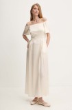 Answear Lab rochie culoarea bej, maxi, evazată