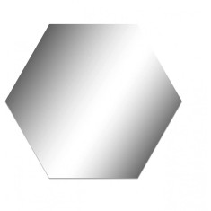 Oglinda Design Hexagon Acrilica, argintie , Silicko, 16 cm