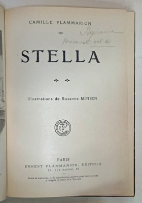 STELLA par CAMILLE FLAMMARION , illustrations de SUZANNE MINIER , SFARSIT DE SECOL XX foto