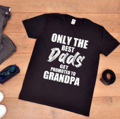 Tricou personalizat &amp;quot;Grandpa&amp;quot; (Marime: M, Marime imprimeu: A4, Culoare: Negru foto