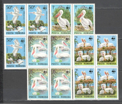 Romania.1984 Protejarea naturii-Pelicani bloc 4 ZR.746 foto