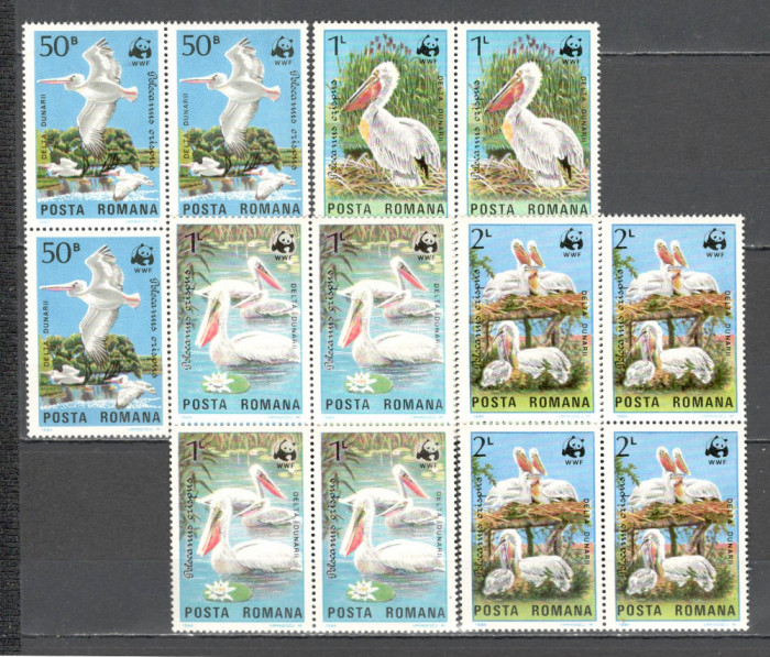 Romania.1984 Protejarea naturii-Pelicani bloc 4 ZR.746