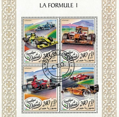 DJIBOUTI 2017 - Masini de curse, Formula 1 / bloc foto