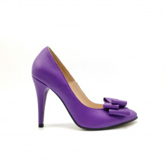 Pantofi dama stiletto Purple Bow foto