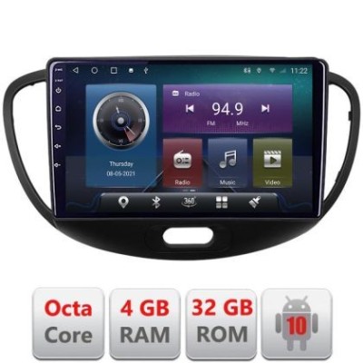 Navigatie HHyundai I10 2007-2013 Android radio gps internet Octa core 4+32 KIT-i10-2007+EDT-E409 CarStore Technology foto