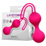 Ou cu Vibratii, silicon, roz, Fitty 3, Dumbell Kegel Balls, 62 Gr.