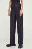 Lovechild pantaloni de l&acirc;nă culoarea negru, lat, high waist 5124194