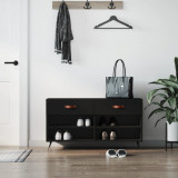 Banca de pantofi, negru, 102x35x55 cm, lemn prelucrat GartenMobel Dekor, vidaXL