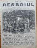 Ziarul Resboiul, nr. 124, 1877, 2 gravuri, bordeiele bulgarilor si Gen. Krudner