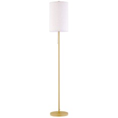 HOMCOM Lampadar cu Abajur din In și Dulie E27, In și Oțel, 25,5x25,5x157 cm, Auriu | Aosom Romania