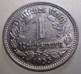 J.135 GERMANIA 1 REICHSMARK 1933 A, Europa, Nichel
