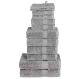 Cumpara ieftin Set de prosoape premium SOLUND, 12 piese, gri, 600 g/m&sup2;