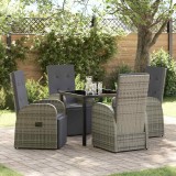 VidaXL Set Masă Grădină cu pernă 5 pcs Gri 80 x 80 x 73 cm