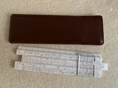 Rigla de Calcul FABER CASTELL 67/54 Germany &amp;ndash; Husa Originala Piele foto