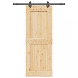 vidaXL Ușă glisantă cu set de feronerie 85x210 cm, lemn masiv de pin