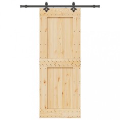 vidaXL Ușă glisantă cu set de feronerie 85x210 cm, lemn masiv de pin