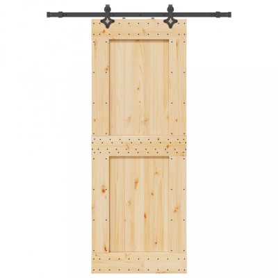 vidaXL Ușă glisantă cu set de feronerie 85x210 cm, lemn masiv de pin 3332726 foto