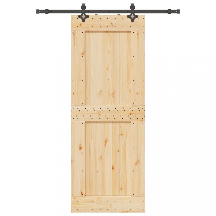 vidaXL Ușă glisantă cu set de feronerie 85x210 cm, lemn masiv de pin 3332726