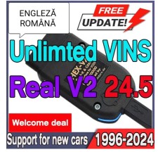Tester Diagnoza Auto VCDS VAG COM 24.5 HEX CAN V2 lb ROMANA PT VW SKODA AUDI SEAT PRODUS NOU