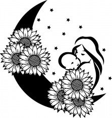 Sticker decorativ, Luna, Negru, 63 cm, 7414ST foto