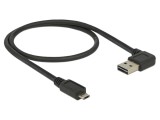 Cablu USB 2.0 aurit, 0,5m, negru