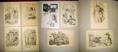 A912-Carti postale vechi anii 1900 Art Noveau si deosebite. Pret pe bucata. foto