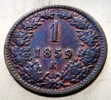 F.126 AUSTRIA 1 KREUZER 1859 E XF/AUNC