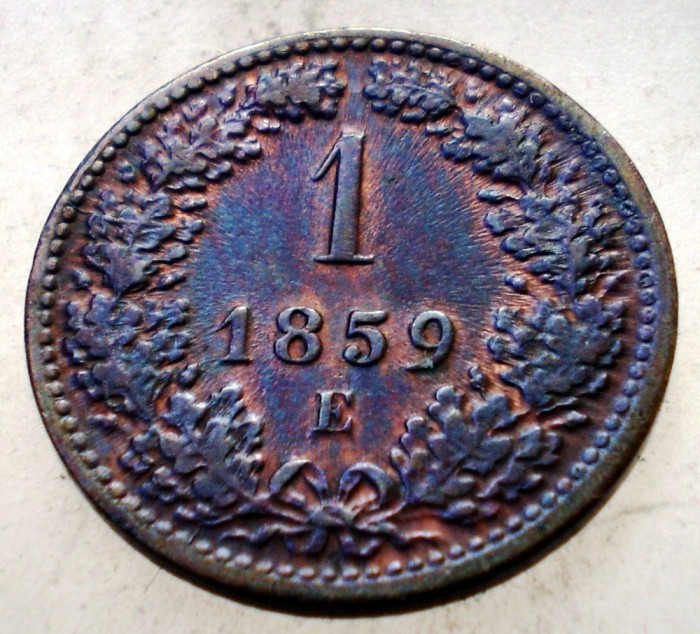 F.126 AUSTRIA 1 KREUZER 1859 E XF/AUNC
